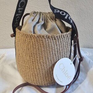 ( New ) Small Woody tote bag in natural fibers